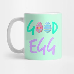 Good Egg green purple text Mug